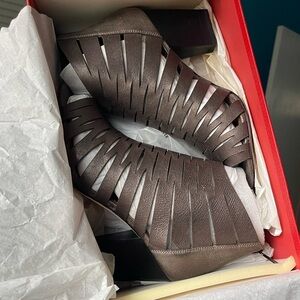 Donald J. Pliner Pewter Heeled Boots